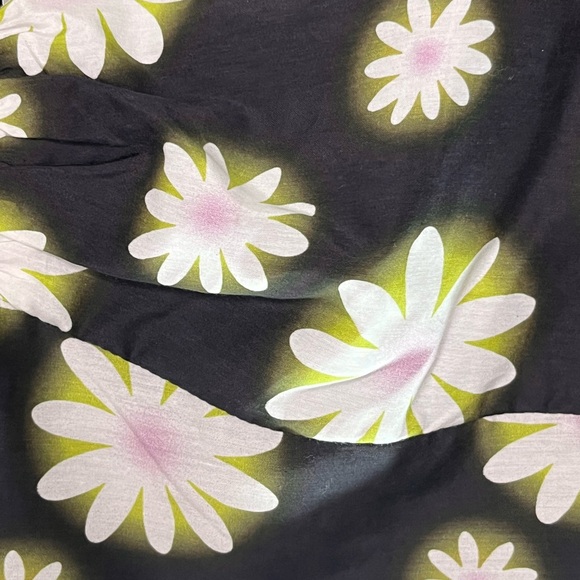 Nicole Miller NWT Hazy Daisy Cotton Sweetheart Crop Top Puff Sleeve Women’s Sz P - Picture 5 of 12